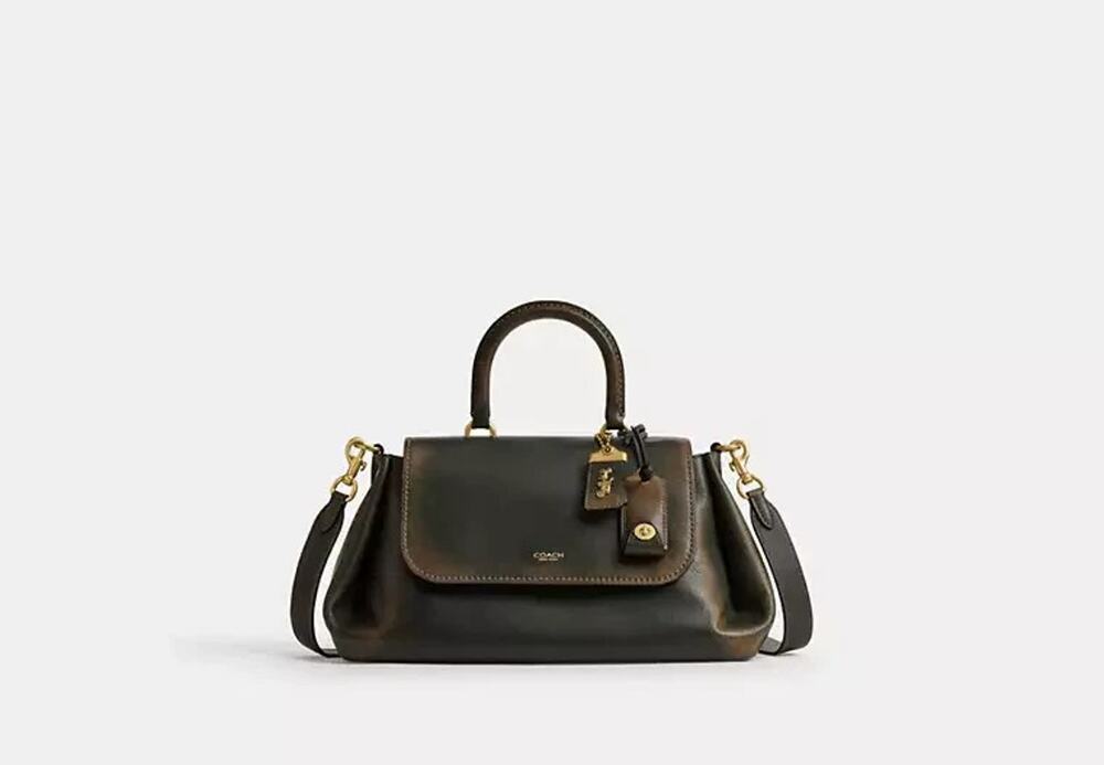 NWT B3-007 Coach Loved Leather Rogue 31 Bag Brass Green Full GrainLeatherCEN47
